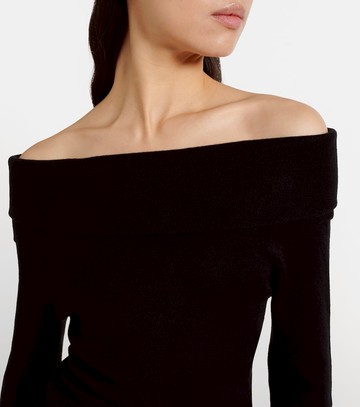 Lisa Yang Off-shoulder cotton and cashmere top