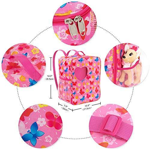 ZITA ELEMENT Items 18 Inch Girl Doll Carrier Case with Clothes and