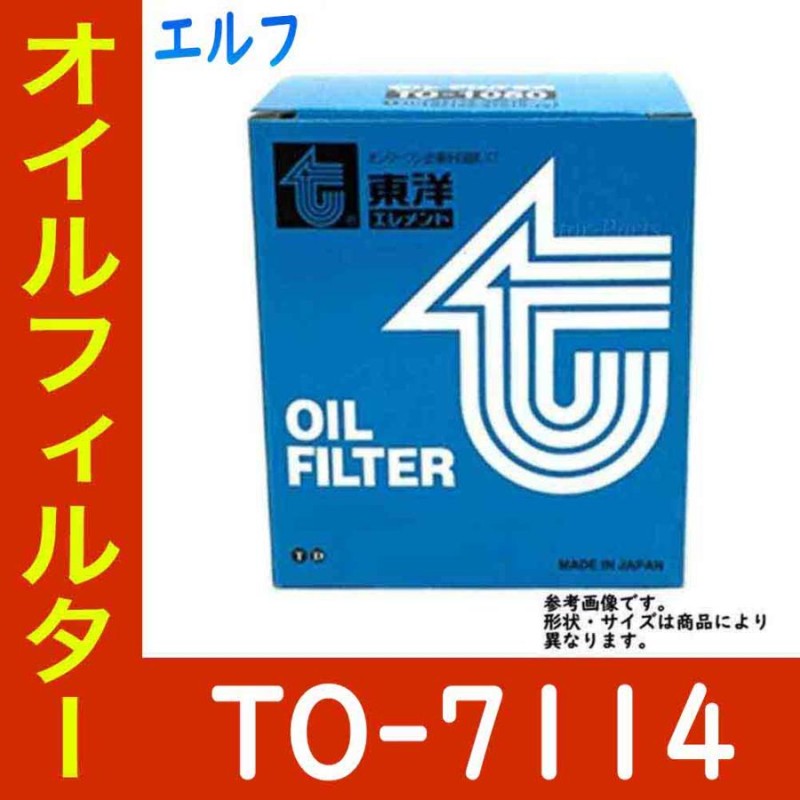 オイルフィルター エルフ 型式NLR85AR用 TO-7114 いすず 東洋 オイルエレメント | LINEショッピング