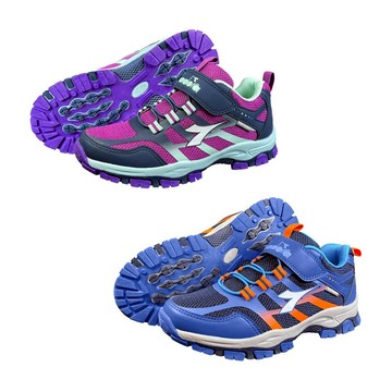 DIADORA迪亞多那 大童戶外越野鞋 童運動鞋 童鞋 登山鞋 寬楦 防潑水 保護後跟 健康鞋墊 耐磨 防滑 紫 藍