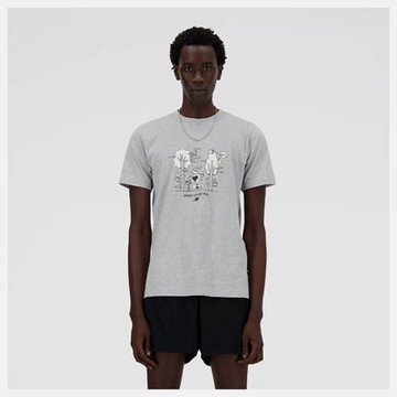 NEW BALANCE NB 短袖上衣 男款 運動 美規 灰 MT41912AG