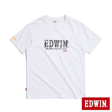 EDWIN 男款 輪胎痕印花短袖T恤(白色)