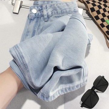 天絲直筒牛仔褲女2025年新款垂感夏季薄款闊腿冰絲高腰小個子褲子