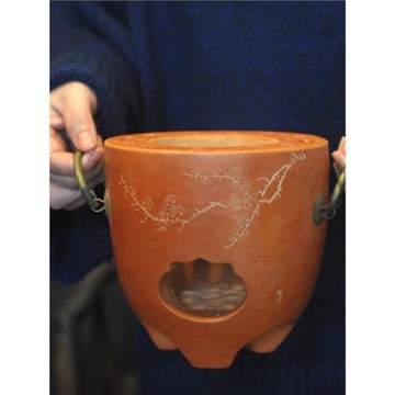 手工梅花紅泥小火爐煮茶爐風爐大號雙層木炭爐耐高溫茶爐電炭兩用