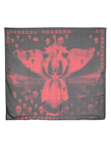 Alexander McQueen - Orchid Classic Skull silk scarf - women - Silk - One Size - Black
