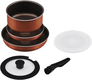 IRIS OHYAMA 鑽石塗層 不沾鍋具 6件組 PDCI-T6S 平底鍋 湯鍋 玻璃蓋 保鮮蓋 電磁爐可用 日本代購