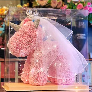 ❀【花中世界】❀七夕情人節獨角獸永生花玫瑰花小熊禮盒生日禮物送女生女孩