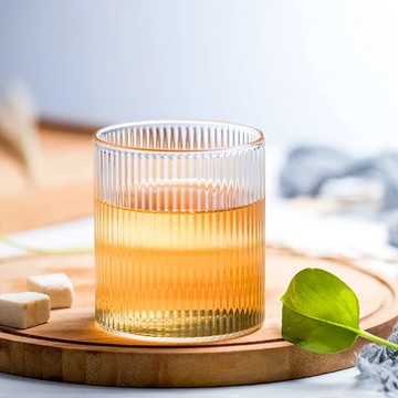 日式豎紋直筒長虹玻璃杯耐熱透明咖啡杯牛奶杯果酒啤酒杯子果汁杯