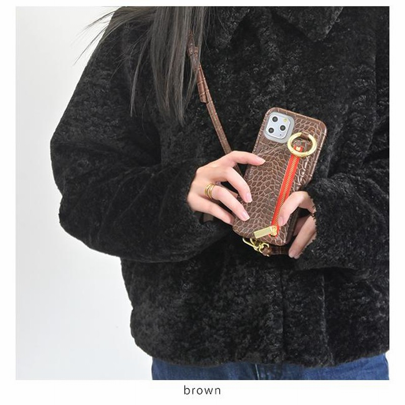 ajew 紐付きクロコ iPhone14Pro MAX ajew クロコ 緑 iPhoneケース