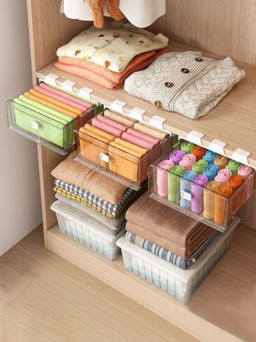 APP下單享點數9% 內衣收納盒抽屜式放內褲襪子整理盒家用衣柜懸掛衣服收納分格神器