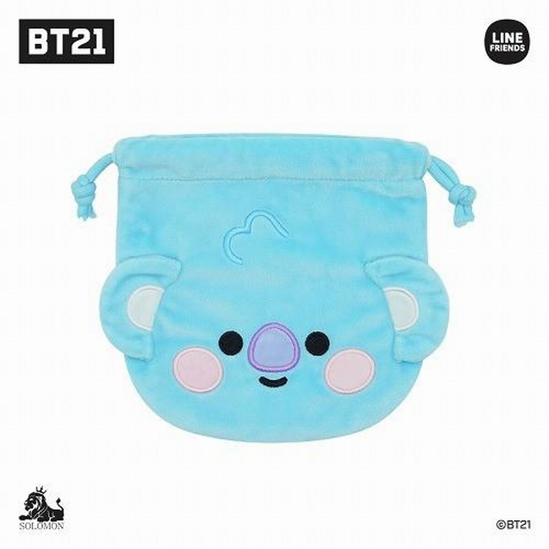 BTS 防弾少年団 BT21 公式グッズ FACE POUCH ポーチ 巾着袋 バンタン