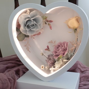 母親節禮物_心型永生花觸控式檯燈