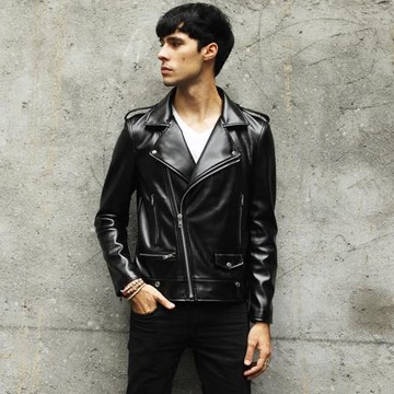 機車皮衣男外套2025春季新款青年潮流帥氣翻領PU韓版修身皮夾克
