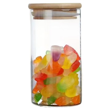 JAR嚴選 竹木蓋高硼矽玻璃密封儲物保鮮罐 300ml  1個