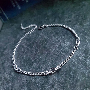 探險者。全白鋼男款中性款腳鍊   不怕水不變色防過敏