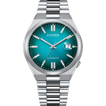 CITIZEN 星辰 情人節推薦 漸層湖水綠 青春撞色機械錶(NJ0151-88X)
