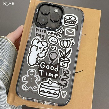 涂鴉卡通小狗適用iPhone16/15/14pro max蘋果12手機殼11爆款13透明軟殼xs/xr/7/8