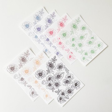 牡丹花和紙貼紙