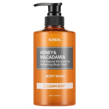 KUNDAL 昆黛爾 蜂蜜澳洲堅果保濕沐浴露 清潔皂香  500ml  1瓶