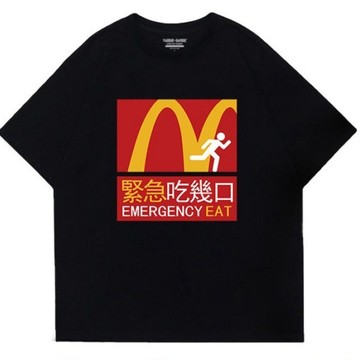 小眾別緻設計感vintage美式復古黑色短袖T恤夏季新款女生上衣 印花寬鬆情侶短袖T 上衣女 美式t  韓版T 大學T