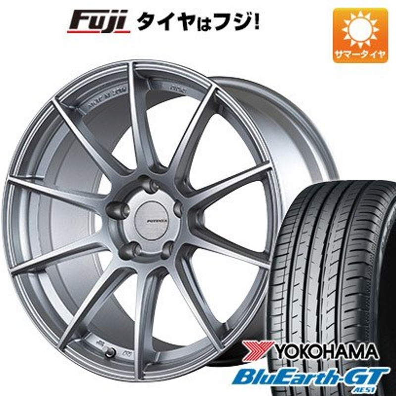 シルバー/レッド BluEarth 【新品国産5穴100車】 夏タイヤ ホイール4本