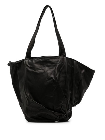 Discord Yohji Yamamoto - asymmetric leather tote bag - women - Calf Leather - One Size - Black