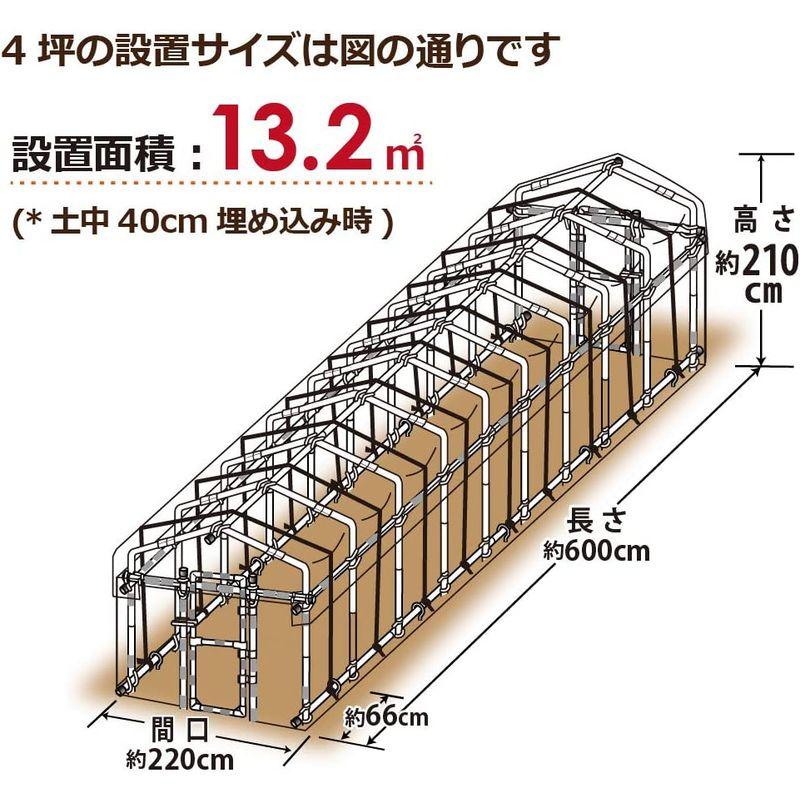 daim 夏は雨よけ,冬は保温で一年中使える ダイムハウス ドア付き4坪 13.2 家庭用 温室ハウス 家庭用温室ハウス 温室 ビニール温