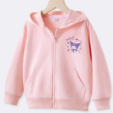 【臺灣-出貨】女童庫洛米卡通印花百搭衛衣外套兒童秋季拉鏈上衣中大童休閒開衫 庫洛米外套 庫洛米衛衣 三麗鷗外套 UDXT