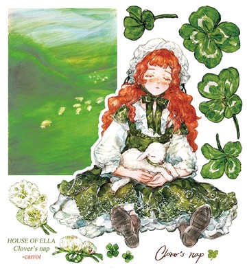 Clover's Nap 再配色 女孩INS風紙質貼紙拼貼素材