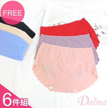 內褲  (6件組)素面舒適彈力棉質無痕內褲#9318