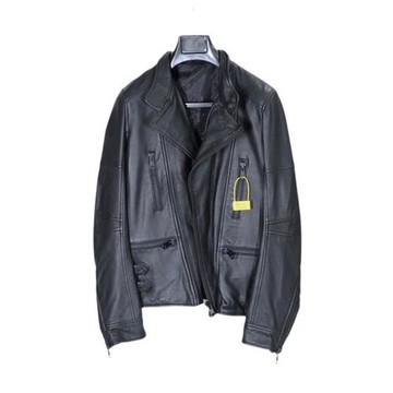 J*LINDEBERG 黑色簡潔甲殼蟲刺繡 細膩小羊皮短款機車皮衣 IT46