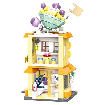 QMAN 芋頭甜品店積木玩具 益智拼裝 激發創意 親子互動 安全ABS材質  1個