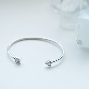 三角形 & 四角 手鐲 925 銀