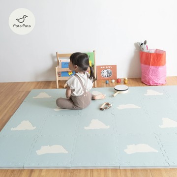 Pato.Pato - 設計款動物地墊-懶懶北極熊-冰河綠&寧靜米 (30x30x2cm/片)-2包(共16片)