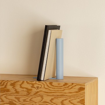 SLIM Bookend | 金屬極簡書擋 | 粉藍