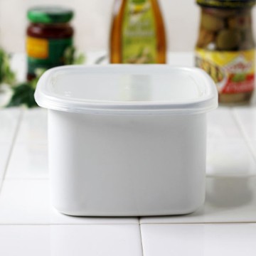 日本製 野田琺瑯 方型保鮮盒附透明蓋(M) 保存盒 密封盒 儲存盒 收納盒【南風百貨】