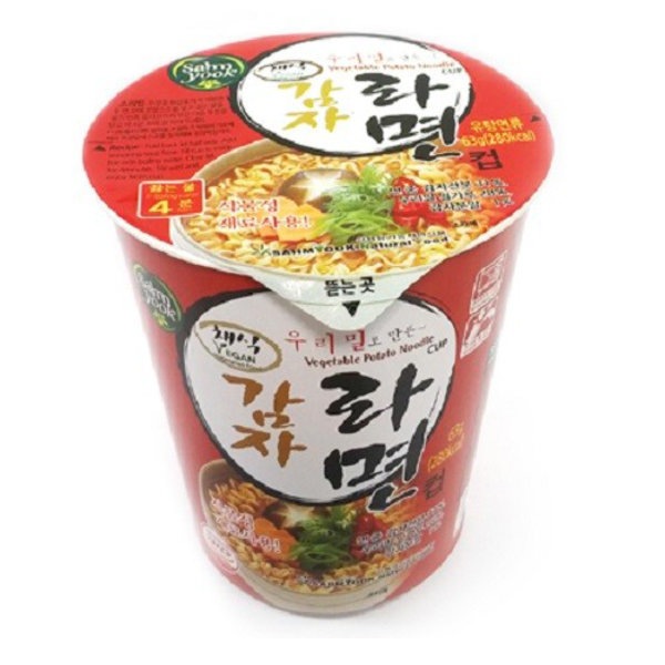 純植物性で作られた韓国産小麦ジャガイモカップラーメンビーガン菜食食品