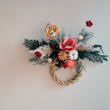 【只有一個】日系招財貓注連繩 手作掛飾 含招福小吊牌