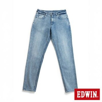 EDWIN 男裝 加大碼 EDGE 超彈力修身丹寧錐形褲-拔淺藍
