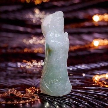 冰飄花翡翠媽祖娘娘 | 天然緬甸玉A貨翡翠 | 送禮