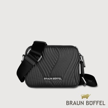 【BRAUN BUFFEL 德國小金牛】台灣總代理 布魯斯 小型斜背包-黑色/BF547-60-BK