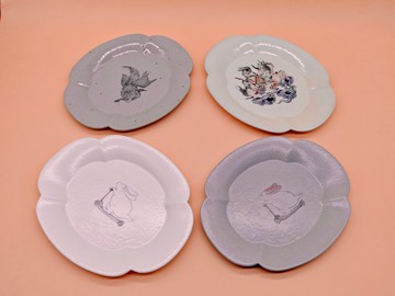 景德鎮陶瓷幾何糖果盤子前台水果早餐盤子菜盤如意盤家用高顏值