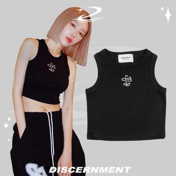 ☆LimeLight☆ DISCERNMENT DCM 꽃 小花 削肩 背心 彈力 短版 Y2K 修身 DCM-W24