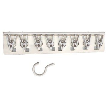 懶角落 ABS一字型內衣 襪子晾曬架 Set 8夾  1個  白色