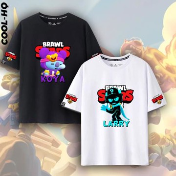 荒野亂斗BrawlStars聯名純棉短袖T恤磁暴查克男女夏季半袖上衣服