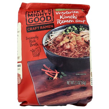 Mike's Mighty Good, 手工拉面，素食韓國泡菜拉面湯，2.3 盎司（64 克）