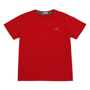 Crocodile Junior 小鱷魚童裝-鱷魚冰瓷綿圓領LOGO-TEE-紅色  ( 851417-01 大碼款)