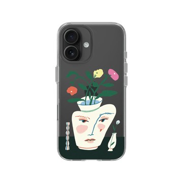iPhone 16 Clear Case（相機按鈕） 透明 - Livia Fălcaru - 花瓶有張臉