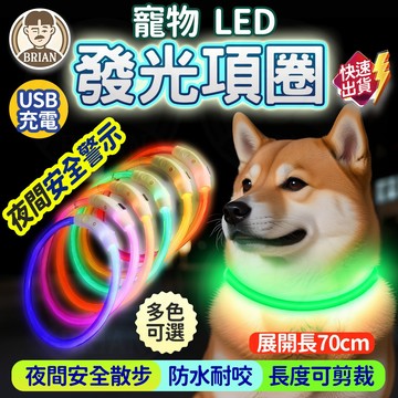 寵物LED發光項圈【布萊恩👨🏻隔日到貨】發光項圈 發亮項圈 寵物項圈 狗項圈 狗狗項圈 LED項圈 螢光夜光狗圈 項圈