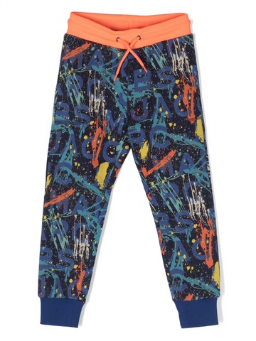 Marc Jacobs Kids - logo-print drawstring track pants - kids - Cotton/Polyester/Spandex/Elastane/Cotton - 4 - Blue